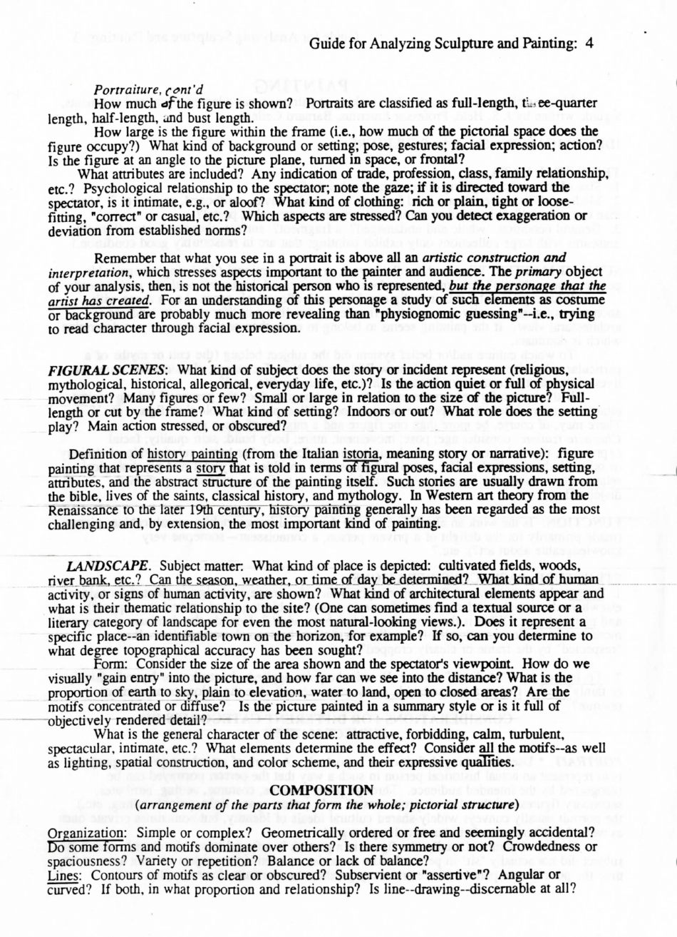 Guide for Analysing Works of Art: Sculpture and Painting, Page 4