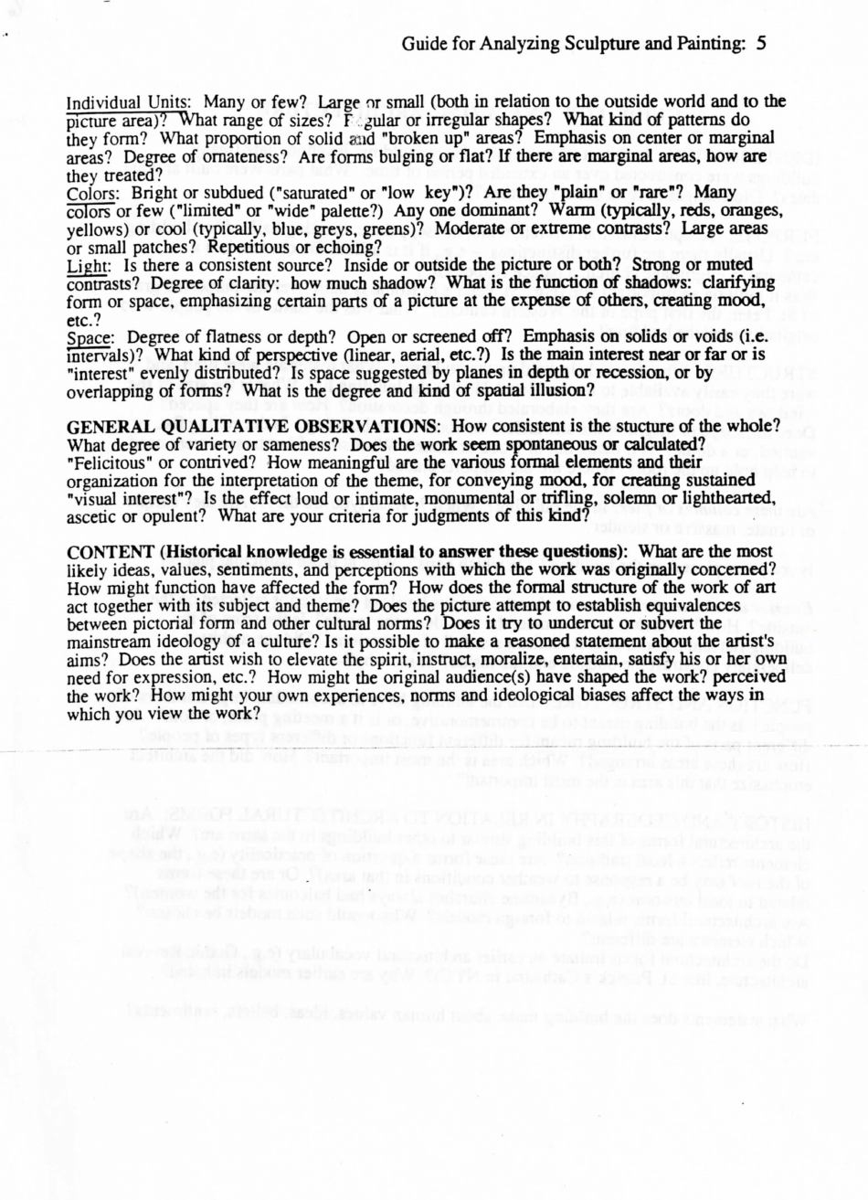 Guide for Analysing Works of Art: Sculpture and Painting, Page 5
