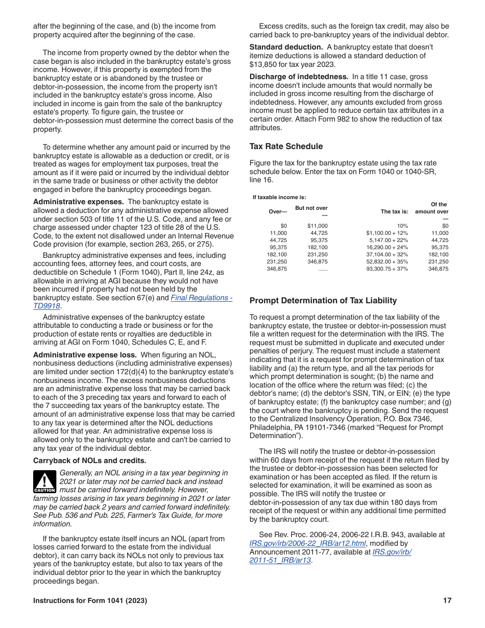 Instructions for IRS Form 1041 Schedule A, B, G, J, K-1 U.S. Income Tax Return for Estates and Trusts, Page 17