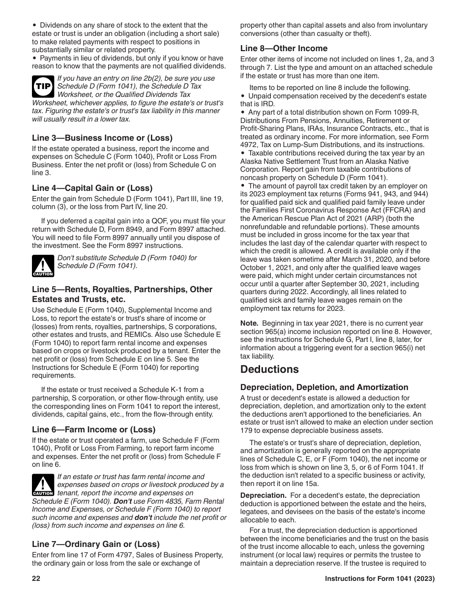 Instructions for IRS Form 1041 Schedule A, B, G, J, K-1 U.S. Income Tax Return for Estates and Trusts, Page 22
