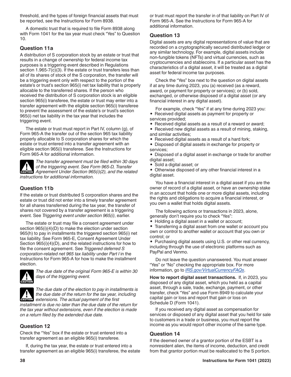 Instructions for IRS Form 1041 Schedule A, B, G, J, K-1 U.S. Income Tax Return for Estates and Trusts, Page 38