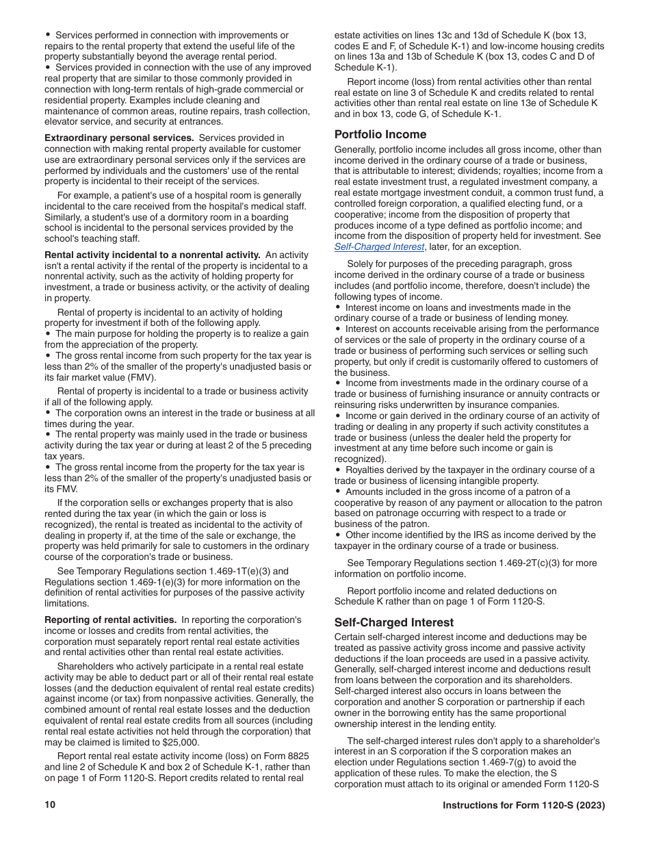 Instructions for IRS Form 1120-S U.S. Income Tax Return for an S Corporation, Page 10