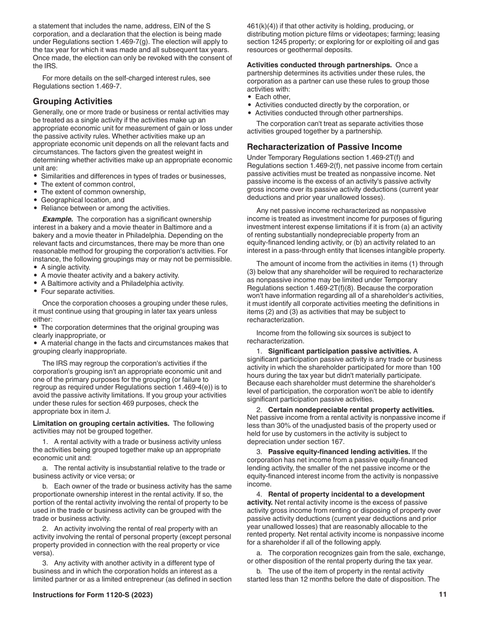 Instructions for IRS Form 1120-S U.S. Income Tax Return for an S Corporation, Page 11