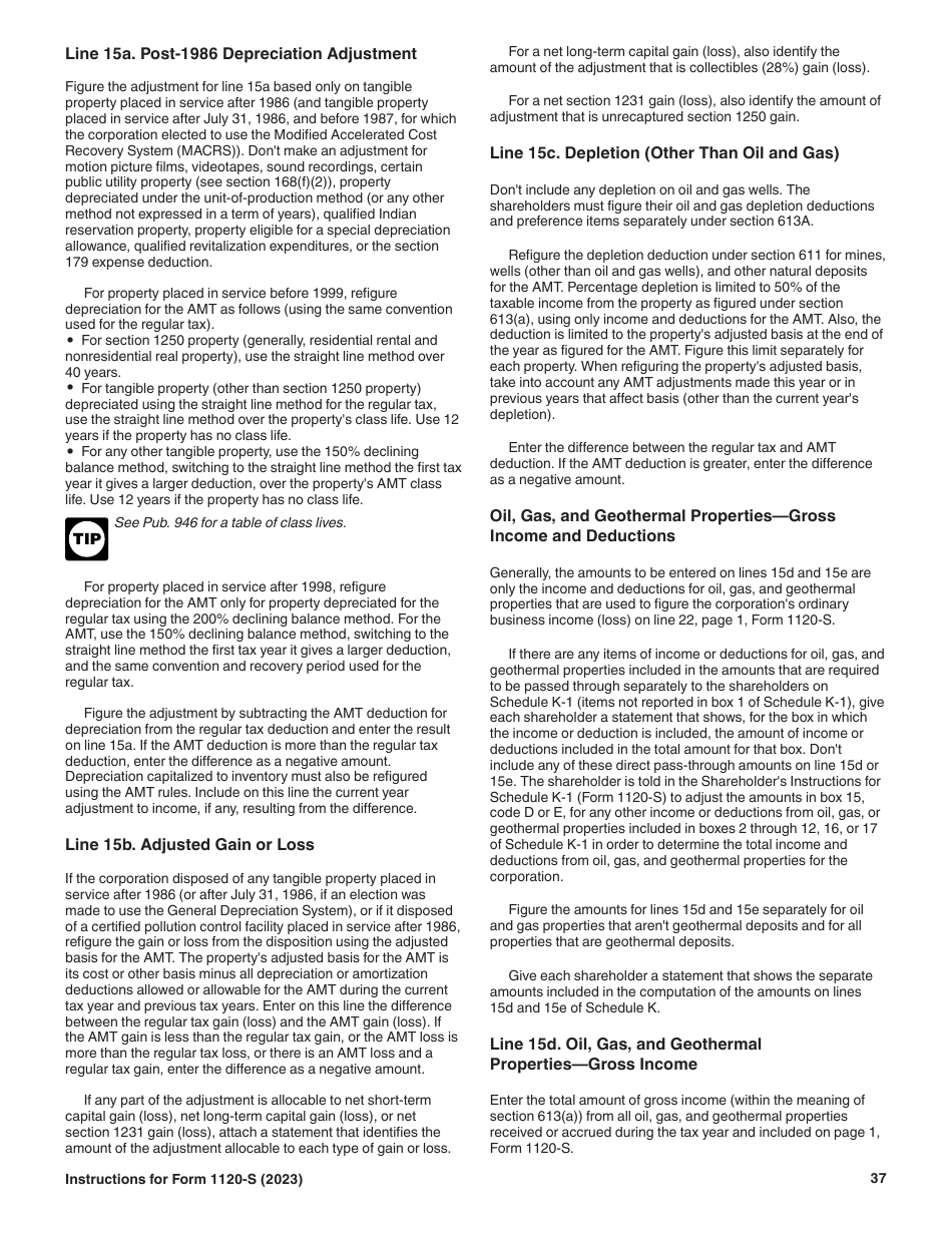 Instructions for IRS Form 1120-S U.S. Income Tax Return for an S Corporation, Page 37
