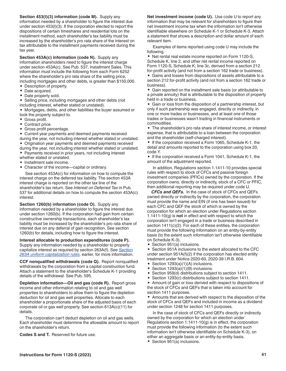 Instructions for IRS Form 1120-S U.S. Income Tax Return for an S Corporation, Page 41