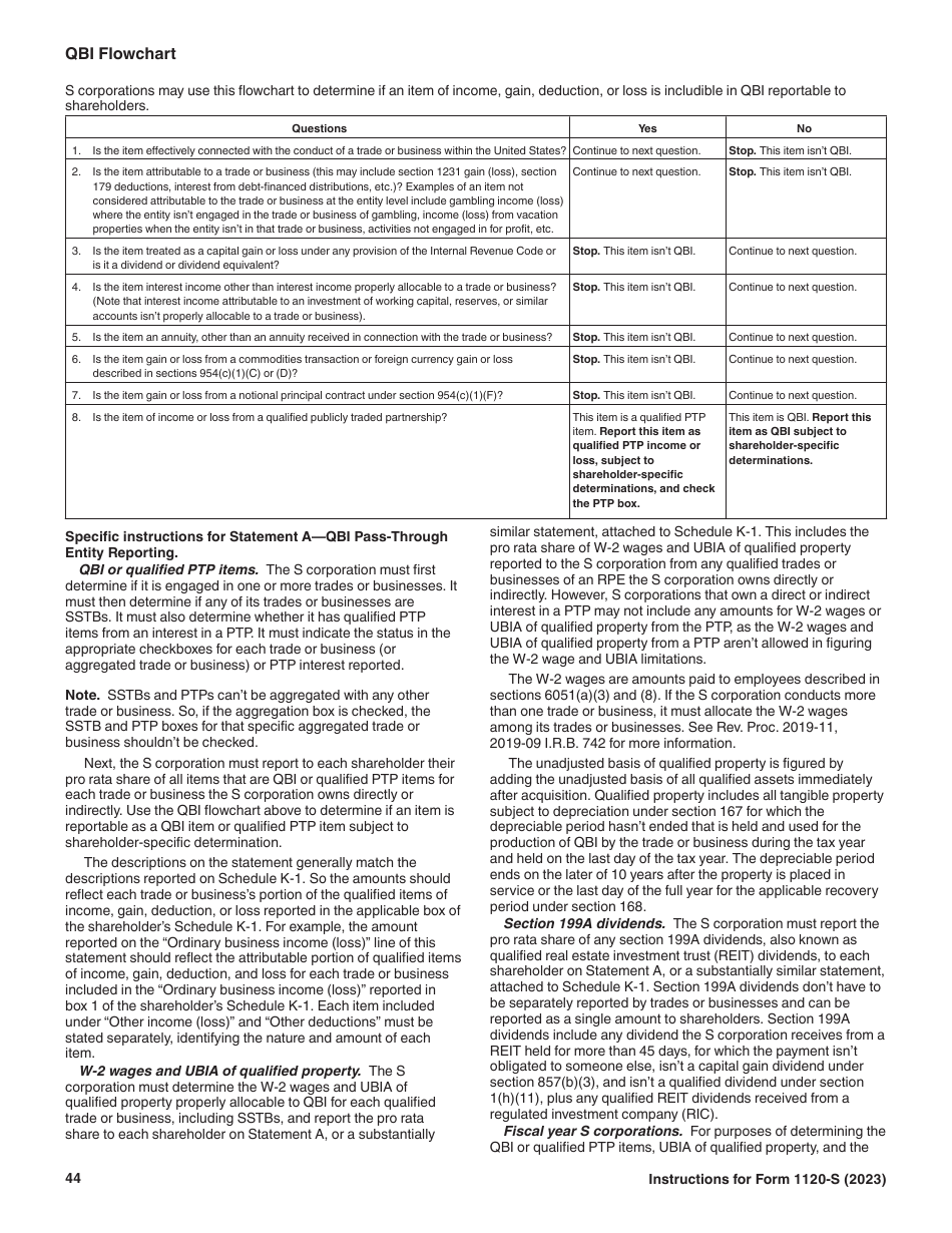 Instructions for IRS Form 1120-S U.S. Income Tax Return for an S Corporation, Page 44