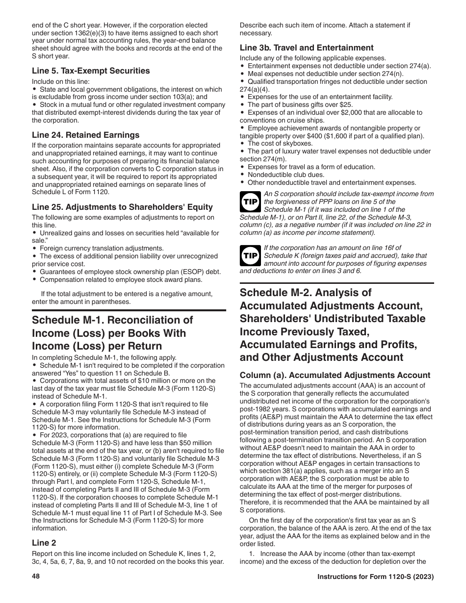 Instructions for IRS Form 1120-S U.S. Income Tax Return for an S Corporation, Page 48