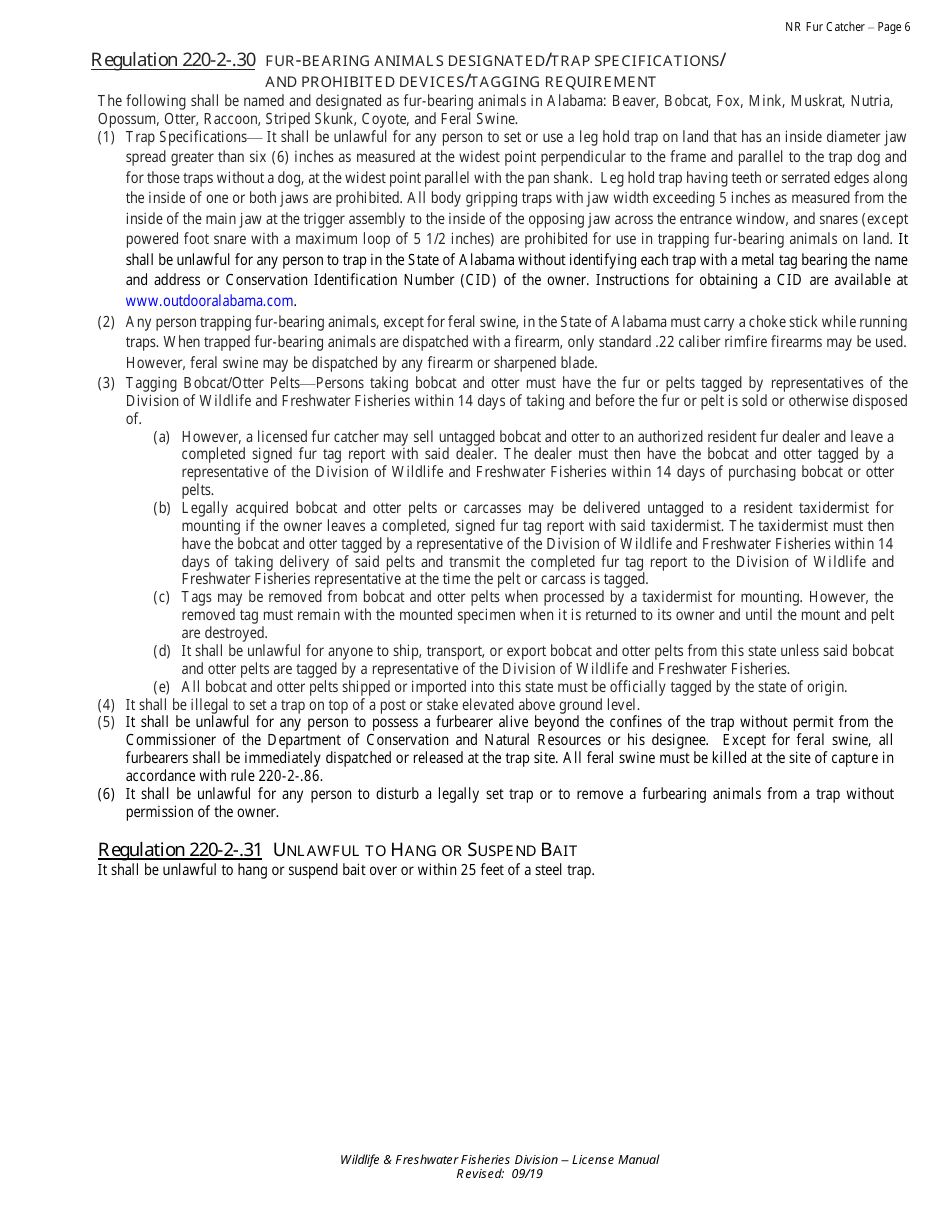 Fur Catcher License - Non-resident - Alabama, Page 6