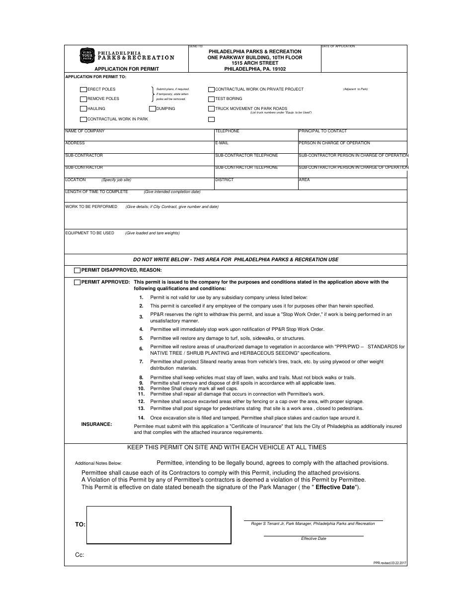 Hauling Permit Application - City of Philadelphia, Pennsylvania, Page 4