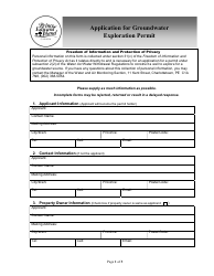 Application for Groundwater Exploration Permit - Prince Edward Island, Canada