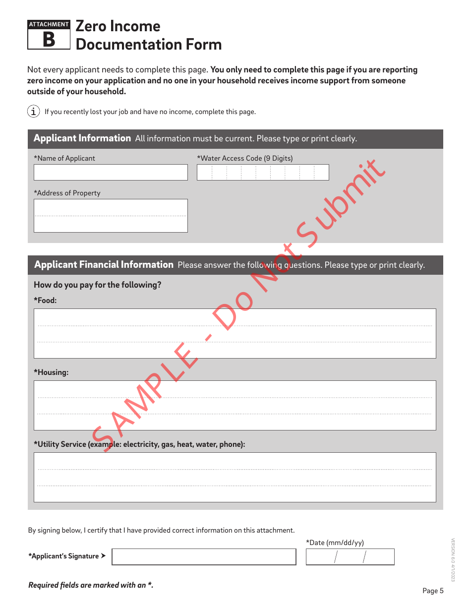 Customer Assistance Application - Sample - City of Philadelphia, Pennsylvania, Page 6