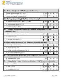 Form P_007_CHK 2018 Plumbing Code Plan Review Checklist - City of Philadelphia, Pennsylvania, Page 4