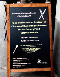 Plan Review Application Form for Stationary Food Establishments Change of Ownership/Licensee Only - City of Philadelphia, Pennsylvania