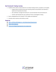 Inventory, Tracking, and Labeling of Equipment and Supplies for 21st Cclc Programs - North Dakota, Page 3