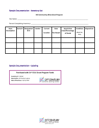 Inventory, Tracking, and Labeling of Equipment and Supplies for 21st Cclc Programs - North Dakota, Page 4