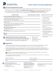 Senior Citizen Tax Freeze Program (Sctx) Application - City of Philadelphia, Pennsylvania, Page 2