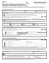 Document preview: Form 05-359 Request for Certificate of Account Status to Terminate a Taxable Entity's Existence in Texas - Texas