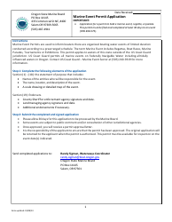Document preview: Marine Event Permit Application - Oregon