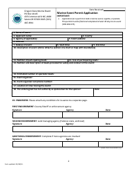 Marine Event Permit Application - Oregon, Page 2