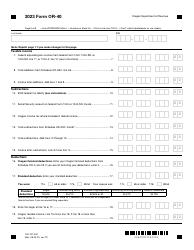 Form OR-40 (150-101-040) Oregon Individual Income Tax Return for Full-Year Residents - Oregon, Page 3