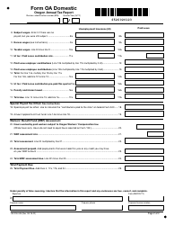 Form OA DOMESTIC (150-206-526) Oregon Annual Tax Report - Oregon, Page 2