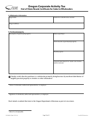 Instructions for Form OR-CAT, 150-106-003 Oregon Corporate Activity Tax Return - Oregon, Page 19