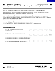 Document preview: Form OR-CAT-EXT (150-106-006) Application for Extension of Time to File an Oregon Corporate Activity Tax Return - Oregon, 2023