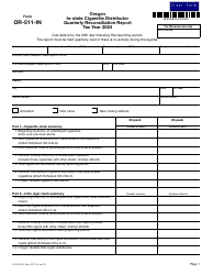 Document preview: Form OR-511-IN (150-105-051) Oregon in-State Cigarette Distributor Quarterly Reconciliation Report - Oregon, 2024