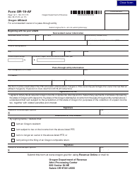 Document preview: Form OR-19-AF (150-101-175) Oregon Affidavit for a Nonresident Owner of a Pass-Through Entity - Oregon