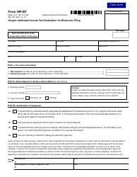 Form OR-EF (150-101-339) Oregon Individual Income Tax Declaration for Electronic Filing - Oregon