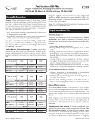 Form OR-FIA (150-101-180) Oregon Farm Income Averaging Instructions for Schedules or-Fia-40, or-Fia-40-n, or-Fia-40-p, and or-Fia-Comp - Oregon