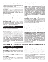 Form OR-FIA (150-101-180) Oregon Farm Income Averaging Instructions for Schedules or-Fia-40, or-Fia-40-n, or-Fia-40-p, and or-Fia-Comp - Oregon, Page 2