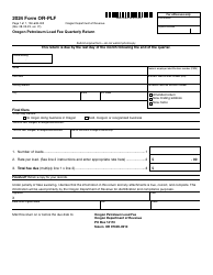 Document preview: Form OR-PLF (150-608-002) Oregon Petroleum Load Fee Quarterly Return - Oregon, 2024