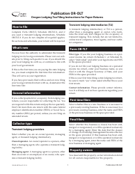 Instructions for Form OR-OLT Schedule OR-TLT-2, OR-TLT-3 - Oregon