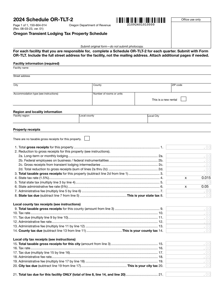 Form 150 604 014 Schedule Or Tlt 2 2024 Fill Out Sign Online And Download Printable Pdf 1004