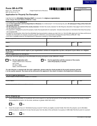 Form OR-A-PTE (150-303-006) Application for Property Tax Exemption - Oregon