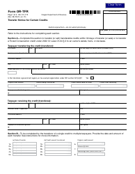 Document preview: Form OR-TFR (150-101-179) Transfer Notice for Certain Credits - Oregon