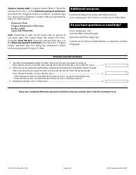Form OR-40-EXT (150-101-165) Instructions for Automatic Extension of Time to File Oregon Individual Income Tax Return - Oregon, Page 2