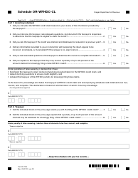 Form 150-101-198 Schedule OR-WFHDC-CL Due Diligence Checklist for Claiming the Working Family Household and Dependent Care Credit - Oregon, Page 2
