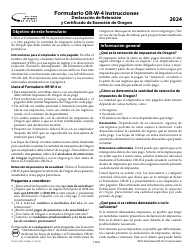 Instrucciones para Formulario OR-W-4, 150-101-402-5 Declaracion De Retenciones Y Certificado De Exencion De Oregon - Oregon (Spanish)