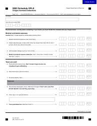 Form 150-101-007 Schedule OR-A Oregon Itemized Deductions - Oregon