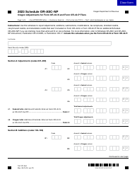 Document preview: Form 150-101-064 Schedule OR-ASC-NP Oregon Adjustments for Form or-40-n and Form or-40-p Filers - Oregon