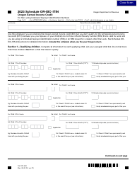 Form 150-101-500 Schedule OR-EIC-ITIN Oregon Earned Income Credit - Oregon