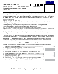 Document preview: Form 150-101-167 Worksheet OR-FCG Farm Liquidation Long-Term Capital Gain Tax - Oregon, 2023