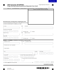Document preview: Form 150-101-195 Schedule OR-WFHDC Oregon Working Family Household and Dependent Care Credit - Oregon, 2023