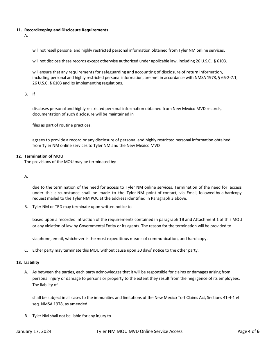 Memorandum of Understanding - New Mexico, Page 4