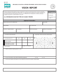 Document preview: Form MVD-10125 Vision Report - New Mexico