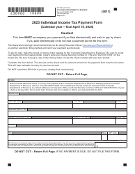 Document preview: Form DR0900 Individual Income Tax Payment Form - Colorado, 2023