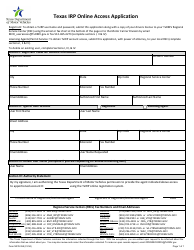 Document preview: Form MCD-358 Texas Irp Online Access Application - Texas