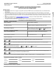 Document preview: Form F-44819 Application for Farmstands - Farmers' Market Nutrition Program (Fmnp) - Wisconsin